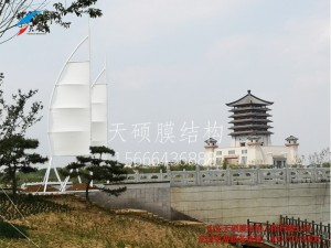泰安汶河景區船帆膜結構景觀